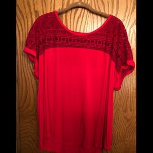 New without tags, Lane Bryant red illusion shirt.